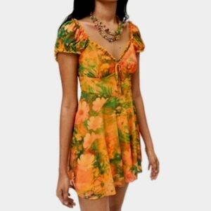 Urban Outfitters Floral Mesh Dress Size Small